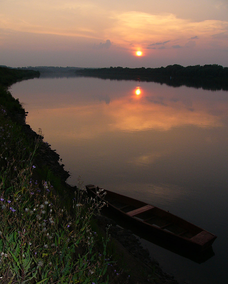 фото "Вечер" метки: пейзаж, природа, лодка, река