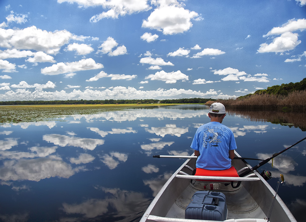 photo "Fishing On Myakka Lake" tags: landscape, North America, clouds, fishing, lake, reflection