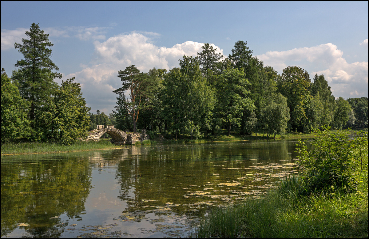photo "Sketches of Gatchina Park (1)" tags: landscape, architecture, Гатчина, Горбатый мост