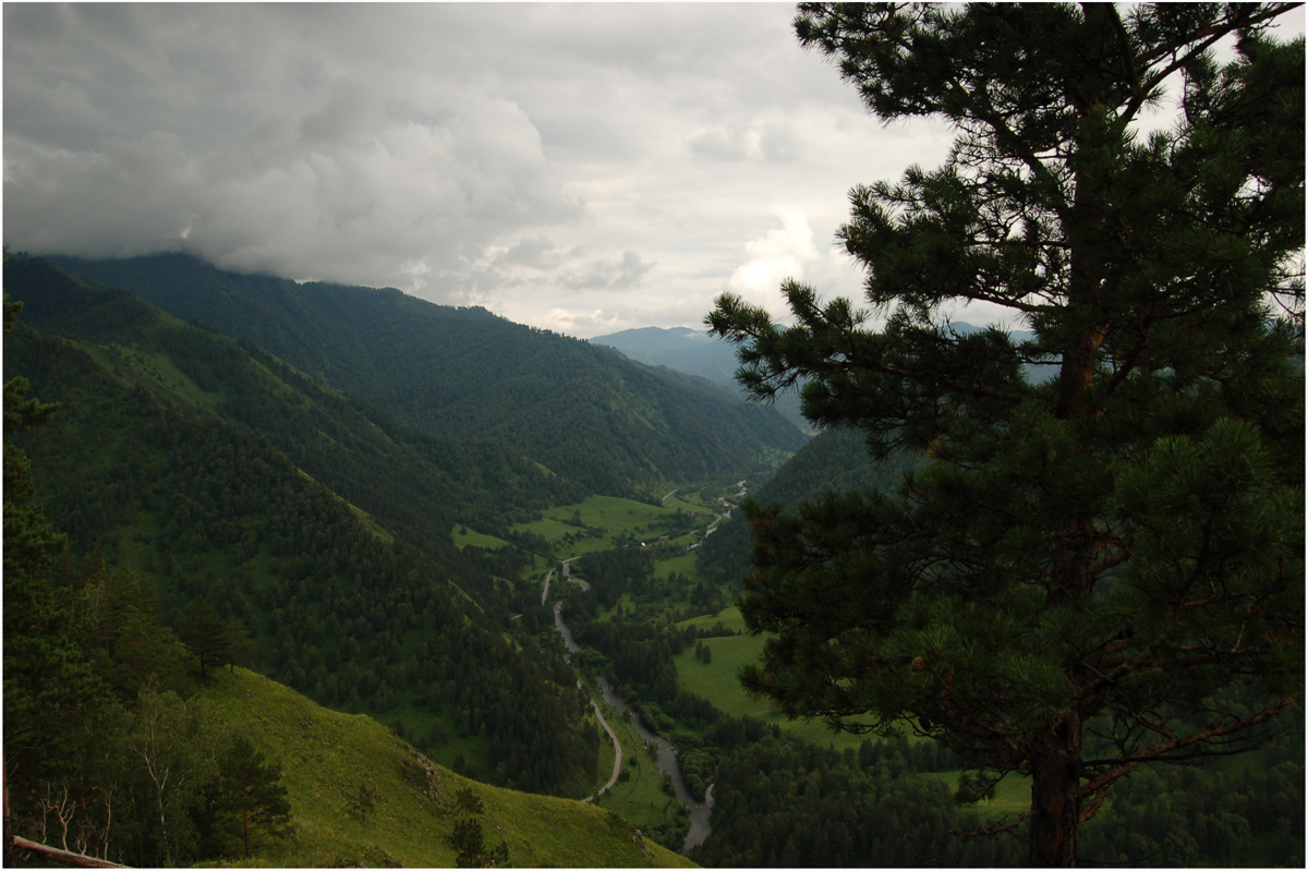 photo "***" tags: , clouds, forest, mountains, river, road, summer