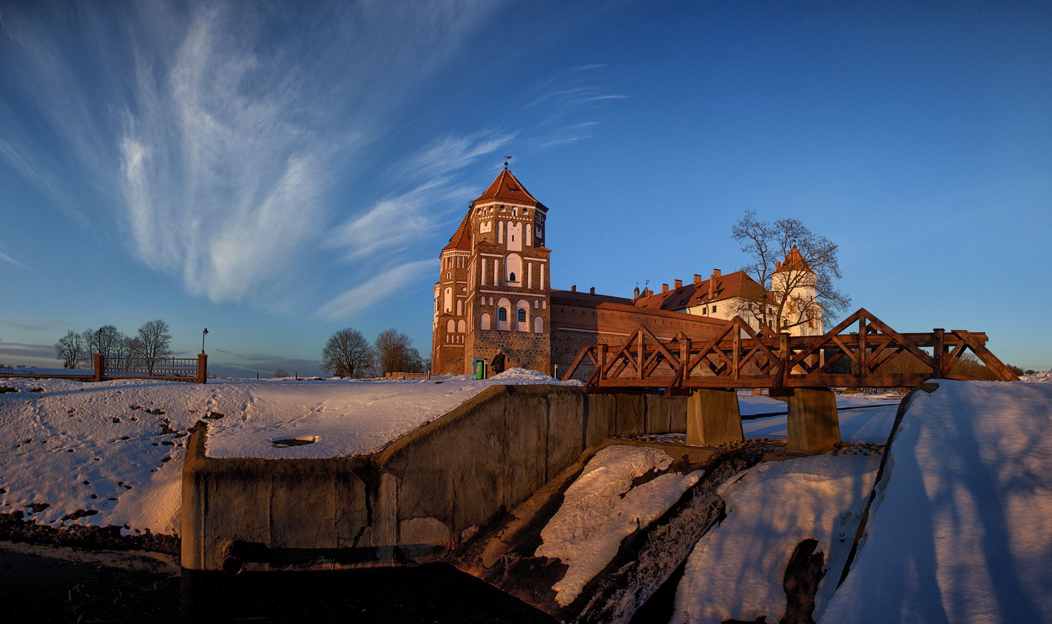 photo "***" tags: landscape, architecture, panoramic, sky, sunset, Беларусь, замок, мир