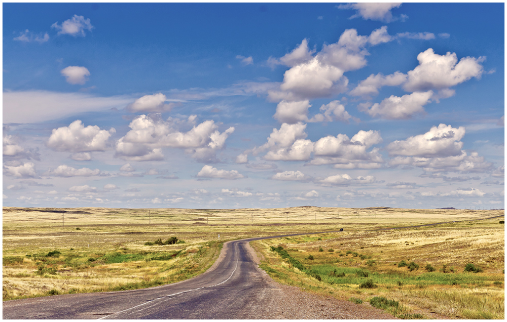 photo "***" tags: landscape, travel, nature, Asia, clouds, road, sky, summer, Казахстан, горизонт, степь, туризм