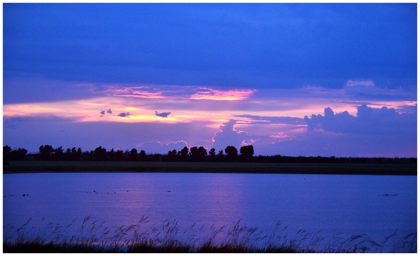 фото "Горящий закат.." метки: пейзаж, природа, путешествия, Казахстан, вода, горизонт, закат, лето, небо, облака, озеро, степь, туризм