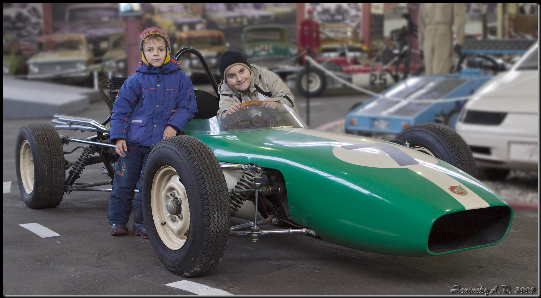 photo "Future riders" tags: humor, technics, misc., Europe, children, московский автомузей, ретро авто