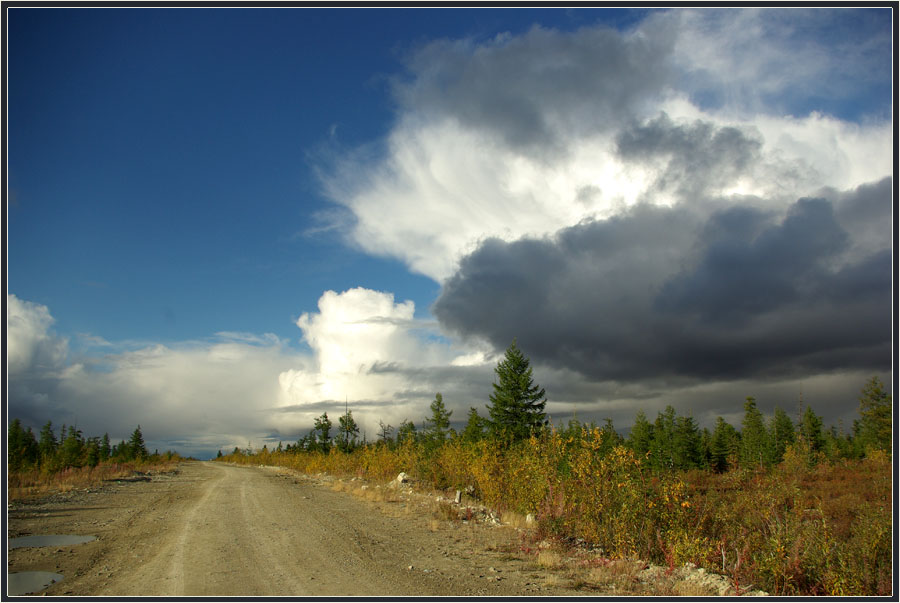 photo "***" tags: landscape, clouds, road