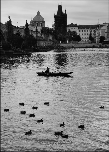 фото "Влтава утром" метки: черно-белые, Prag, Praha, Прага