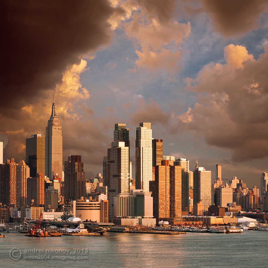 photo "The darkness that came  from seaside has covered the great city..." tags: landscape, city, Golden hour, New York City