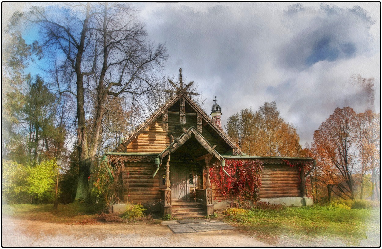 фото "осень в Абрамцево" метки: пейзаж, архитектура, digital art, 