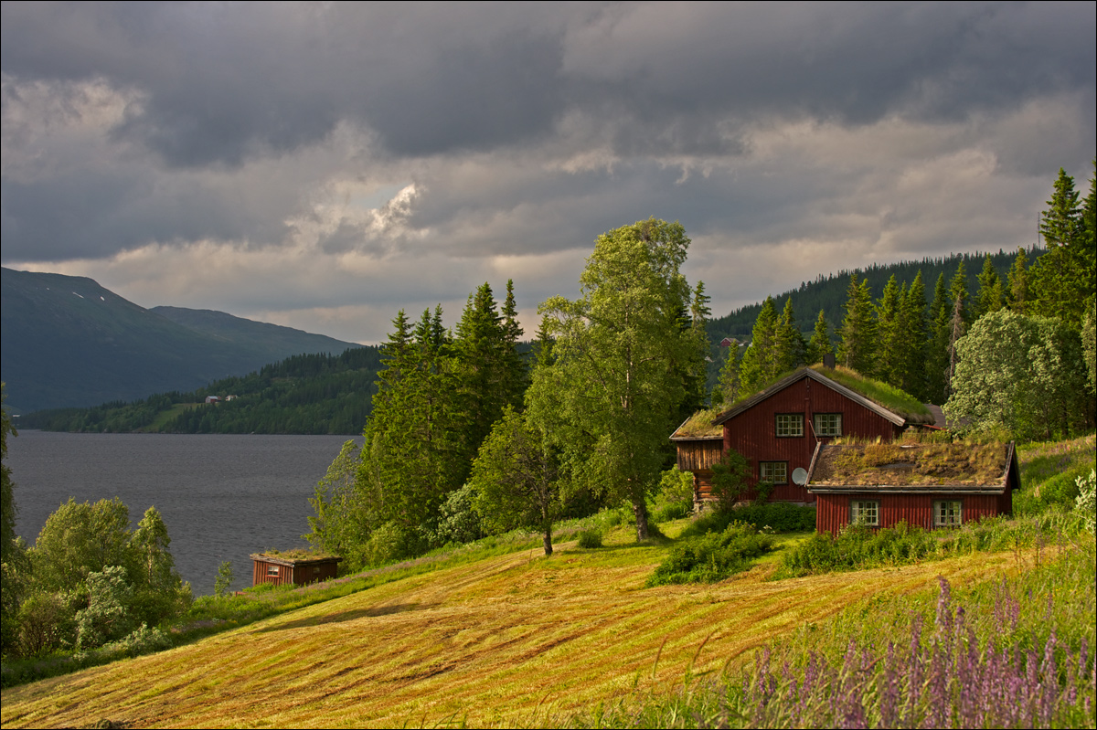 photo "Oh, how fickle weather Norwegian" tags: landscape, travel, lake, light, домик, солнечный домик, тучи