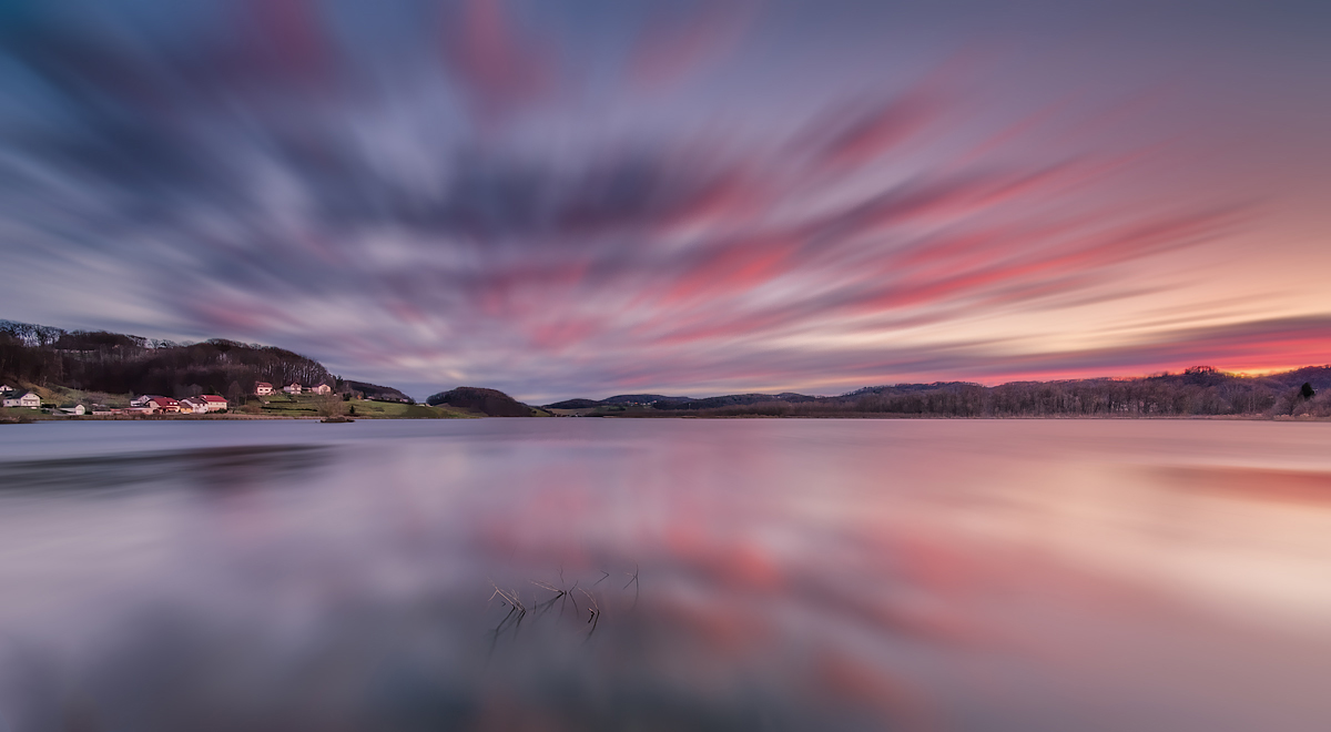 photo "At the lake" tags: landscape, nature, Pernica, Slovenia, clouds, lake, long exposure, reflection