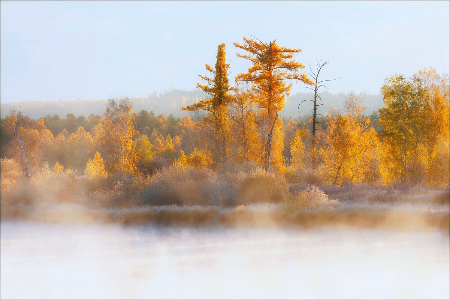 фото "Золотая осень....рассвет на реке Ия." метки: пейзаж, 
