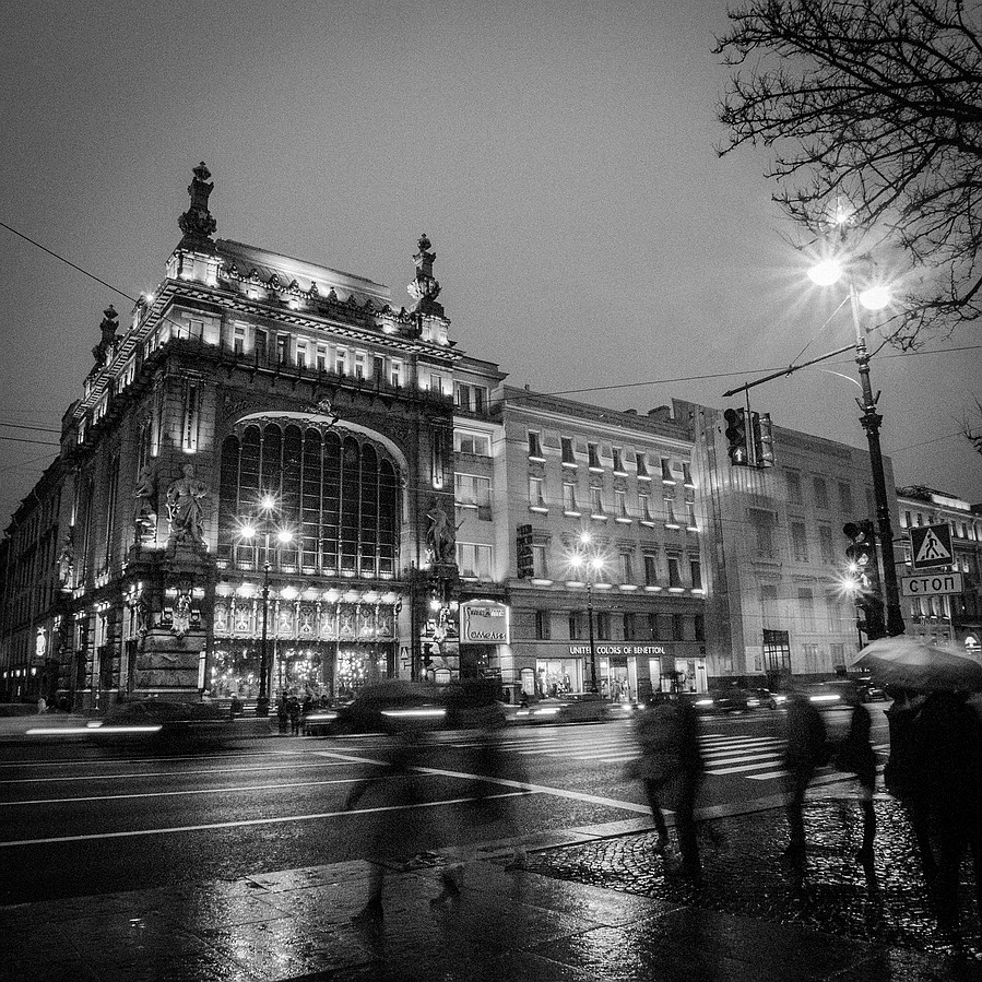 фото "***" метки: архитектура, черно-белые, стрит-фото, Saint-Petersburg, instagram, streetphoto, Санкт-Петербург, елисеевский, невский, ночь