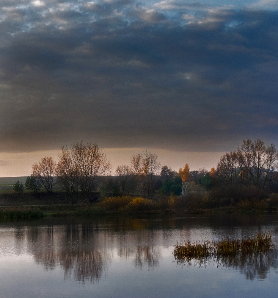 photo "Winter is coming ..." tags: landscape, nature, panoramic, autumn, lake, morning