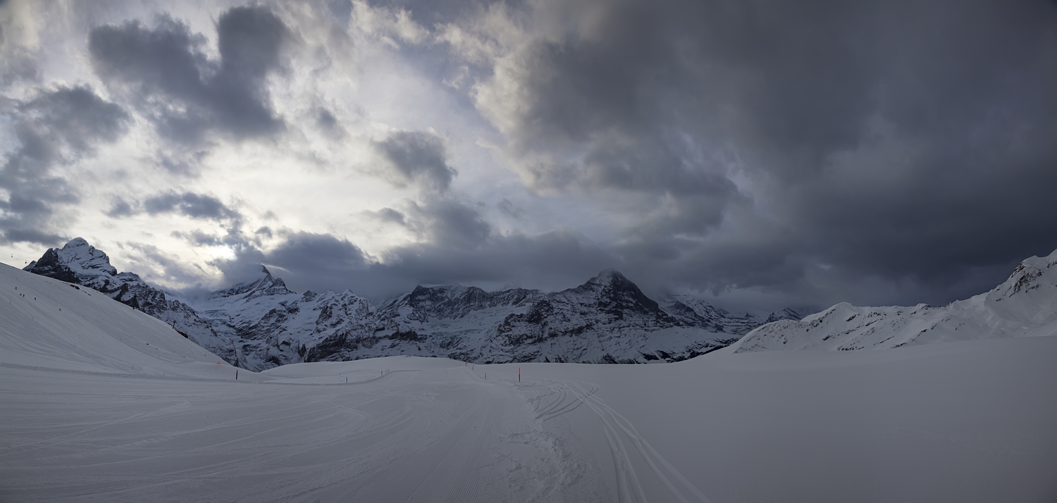 photo "***" tags: landscape, panoramic, mountains, snow, sun, тучи