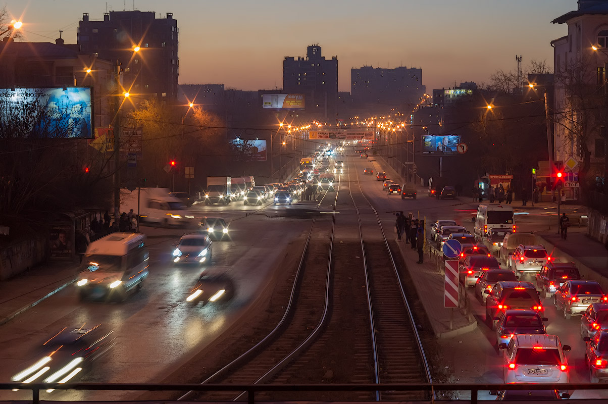 фото "Перекрёсток" метки: город, ночь, перекрёсток