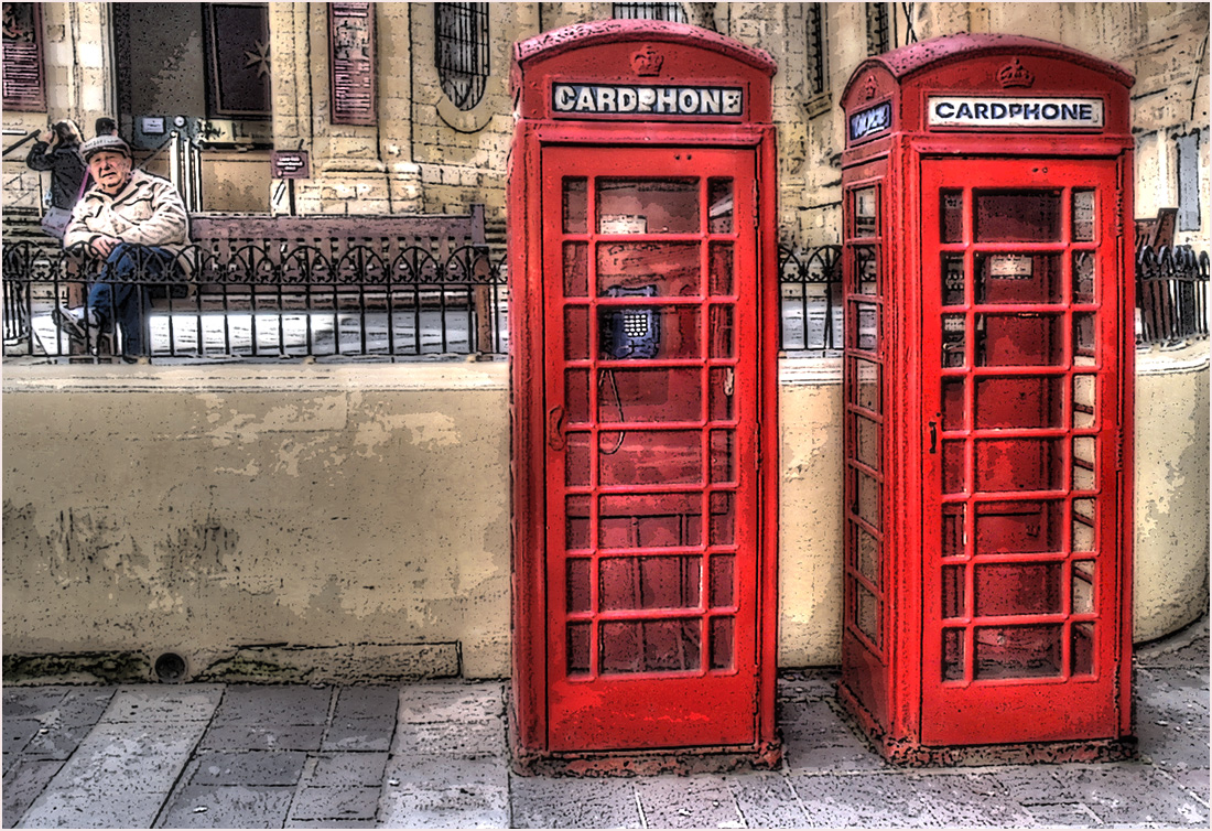 фото "Позвони мне, позвони..." метки: стрит-фото, digital art, путешествия, Мальта, таксофон
