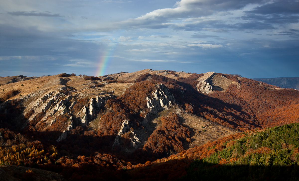 photo "***" tags: landscape, Crimea, autumn, mountains, rainbow, демерджи