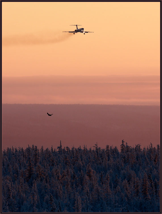 photo "***" tags: landscape, самолёт закат