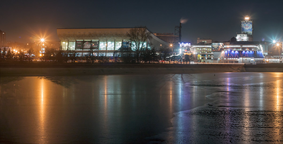 фото "Так замерзают реки" метки: город, лед, ночь, река