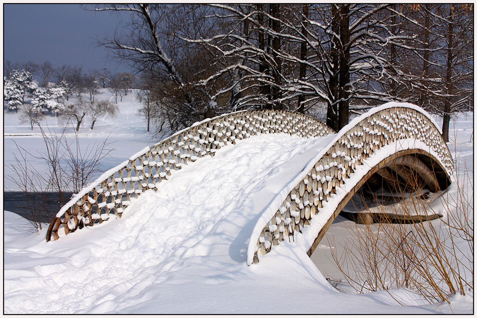 фото "***" метки: пейзаж, parks, Бухарест, зима, мост, снег