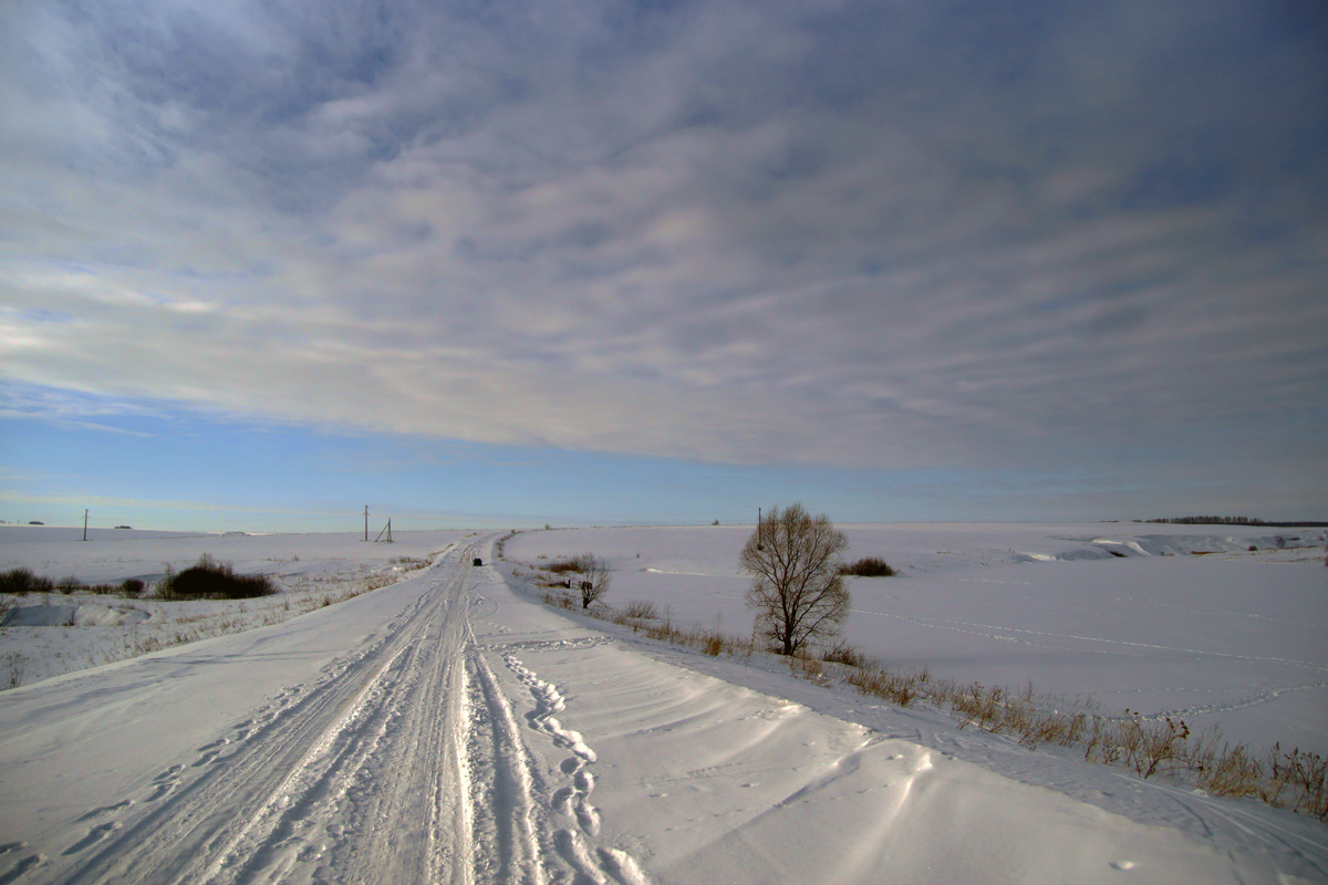 фото "Зимняя дорога" метки: пейзаж, следы зима