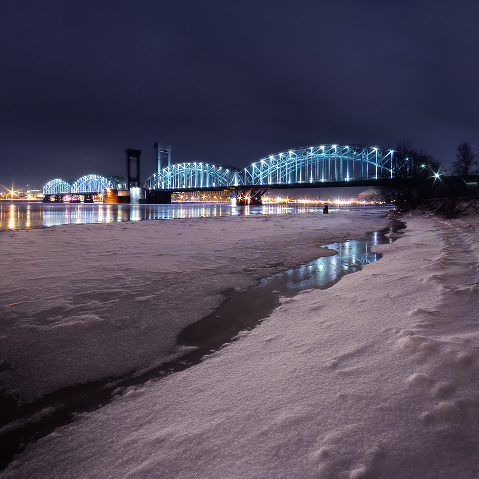 фото "Финляндский Ж/Д мост через Неву" метки: город, панорама, Петербург Финляндский железнод
