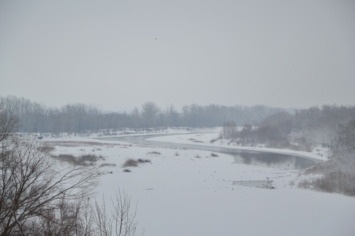 фото "Зима... река Урал... обеденное время..." метки: природа, 