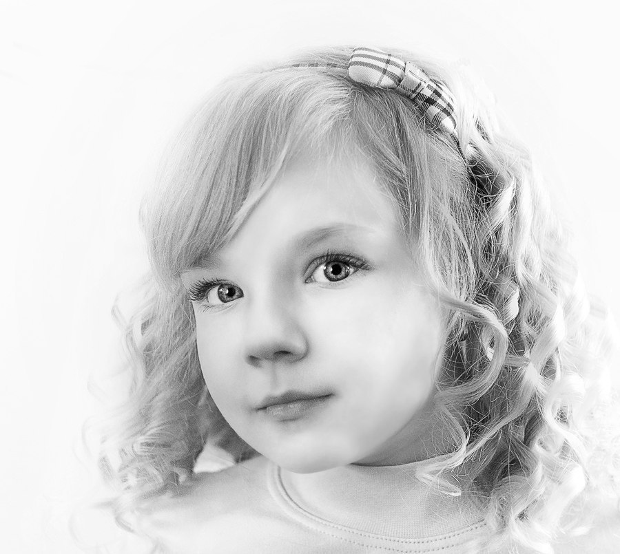 фото "My Angel)))" метки: портрет, черно-белые, высокий ключ, детский портрет