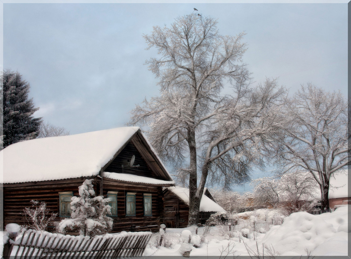 photo "***" tags: landscape, village, winter, зарисовка