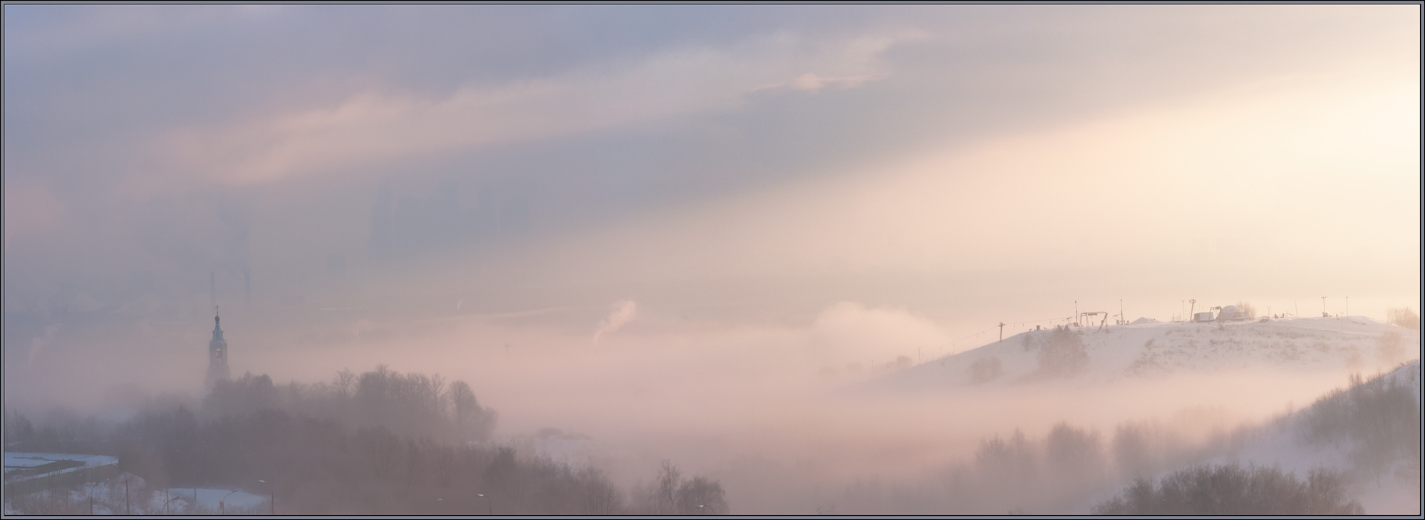 photo "Yesterday - the day before yesterday)." tags: landscape, fog, temple, winter