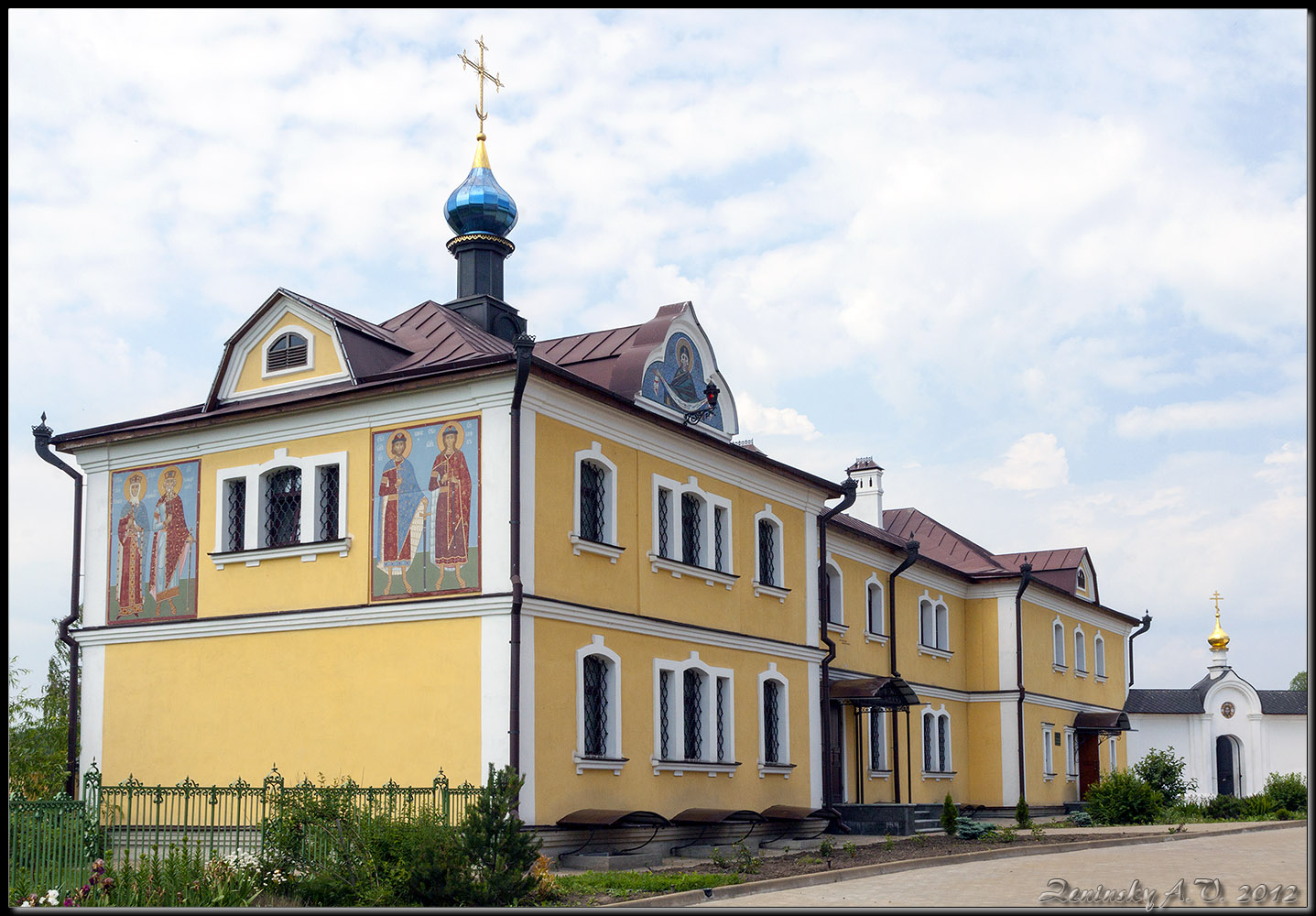 photo "John the Theologian friary. New residential building fraternal." tags: architecture, travel, landscape, Europe, building, clouds, summer, temple