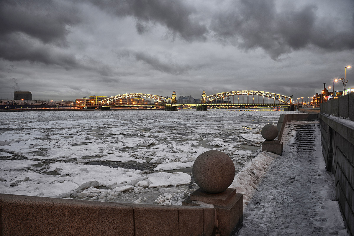 фото "Хмурое утро" метки: город, Санкт-Петербург, зима, река