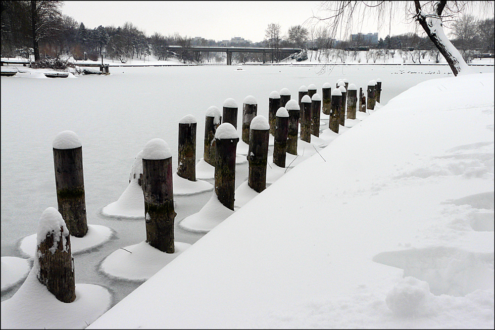 photo "***" tags: landscape, black&white, city, Bucharest, lake, park, snow, winter