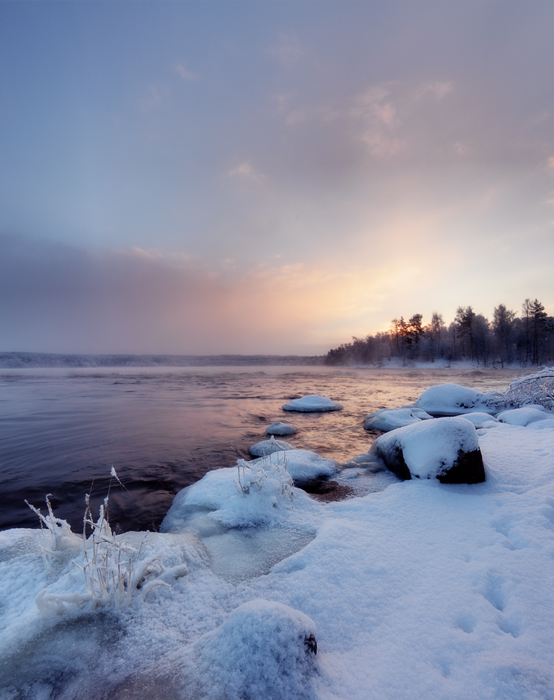 photo "***" tags: landscape, nature, panoramic, lake, morning, river, sunrise, winter, Вуокса, Ленинградская область, суходольское