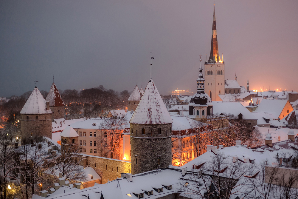 фото "В зимней сказке" метки: город, архитектура, панорама, Таллин, Эстония