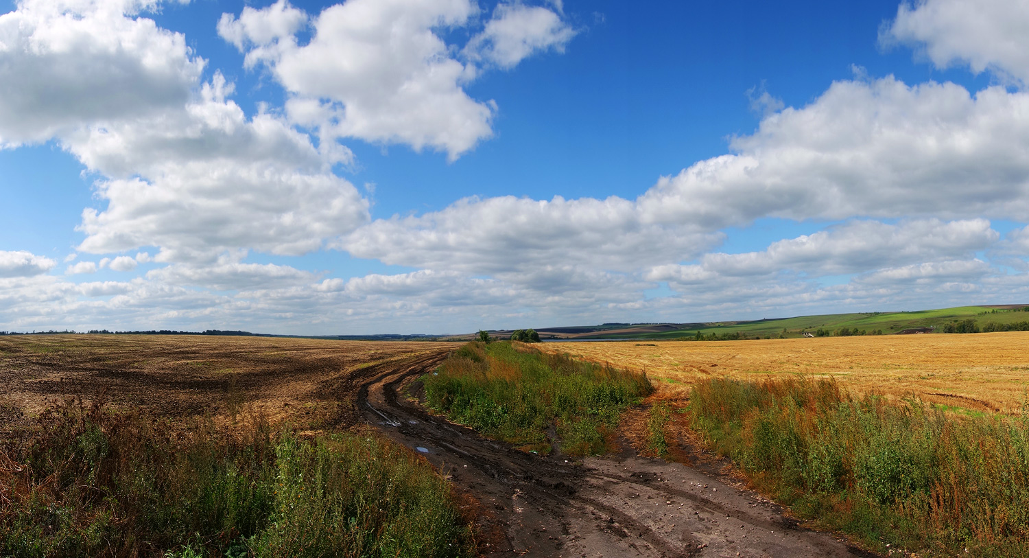 фото "Между осенью и летом" метки: пейзаж, дорога, лето, облака