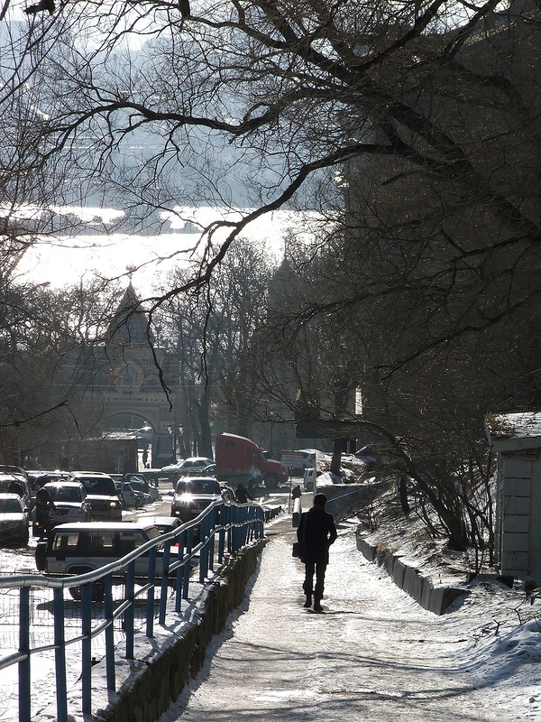 фото "Зима в городе" метки: пейзаж, город, Vladivostok, Владивосток, горожане, деревья, зима, люди в кадре