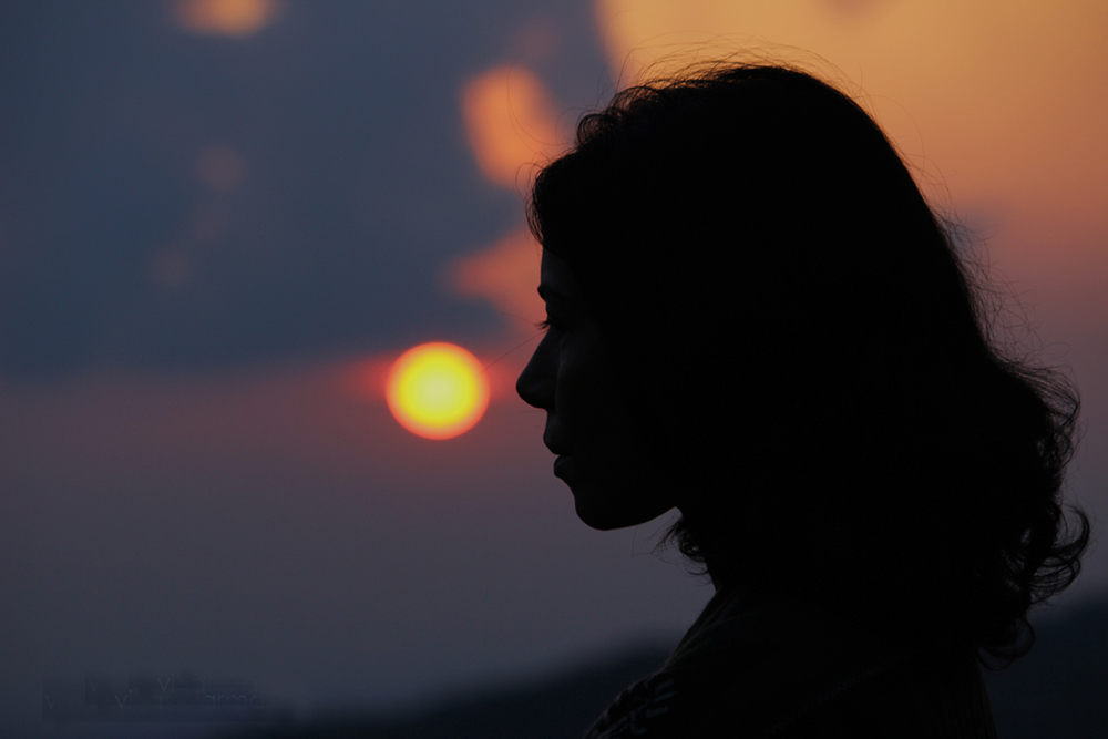 photo "sunset" tags: portrait, nature, mountains, sunset, woman