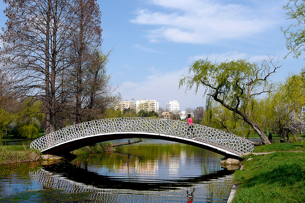фото "***" метки: пейзаж, архитектура, green, parks, romania, spring, trees, Бухарест, мост, озеро, отражения