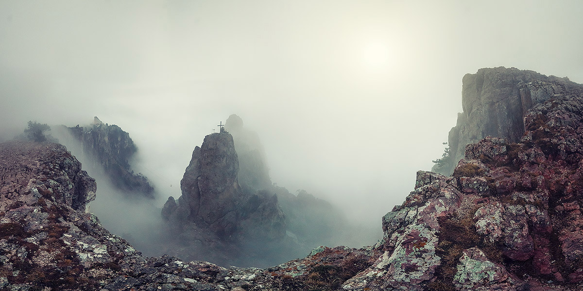 photo "***" tags: panoramic, landscape, Crimea, clouds, fog, mountains, Ай-Петри