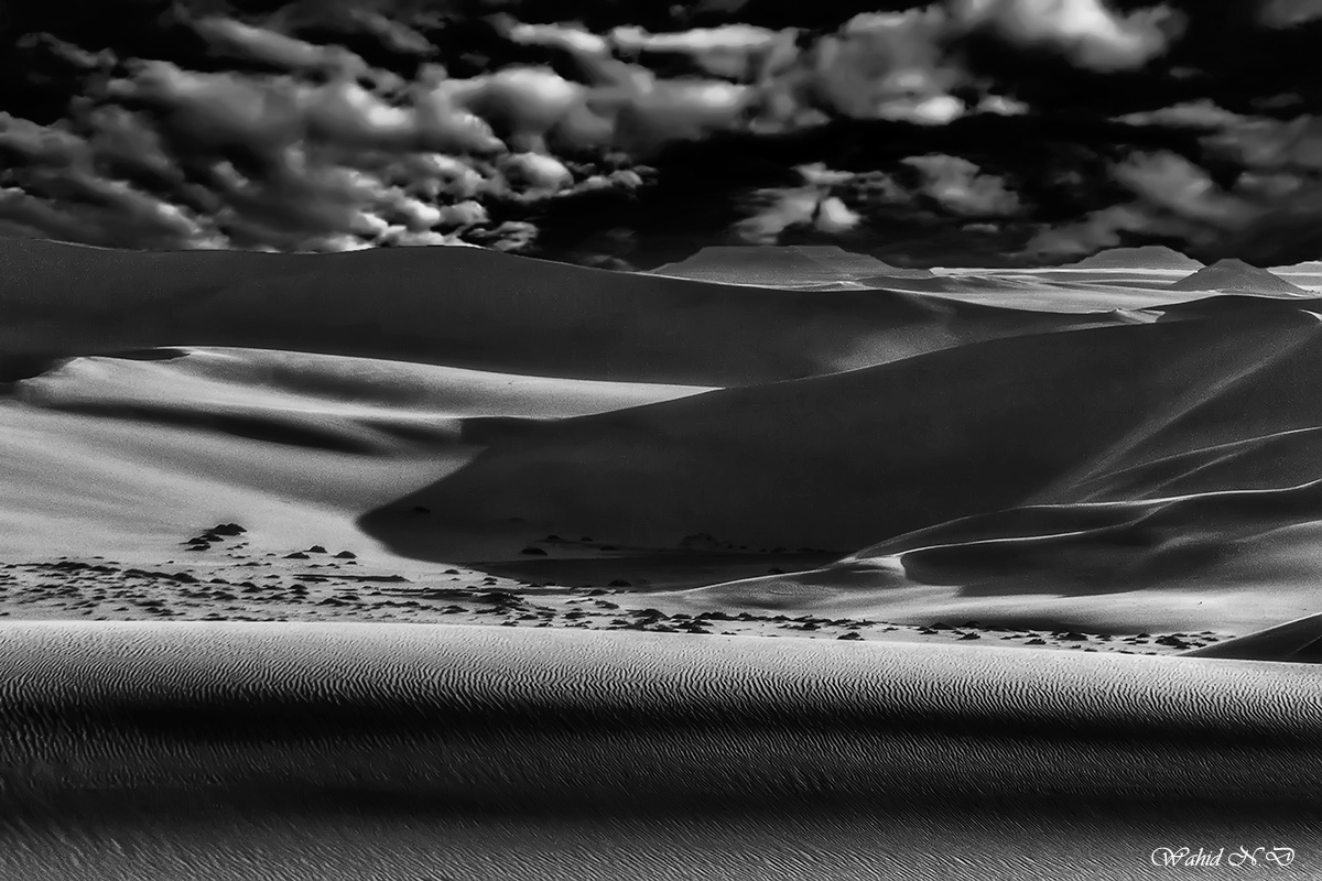 фото "Drama of Sand and Clouds" метки: пейзаж, путешествия, черно-белые, Sand, desert, Африка