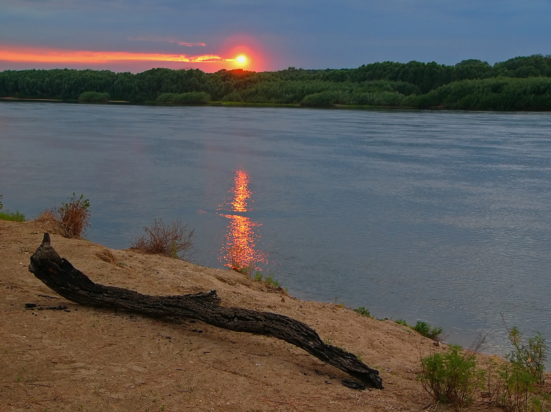фото "Вечер на реке" метки: пейзаж, природа, Вышгород, Рязанская область, берег, река, река Ока