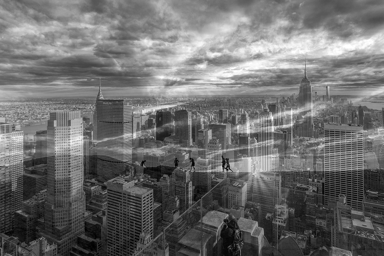 photo "New York" tags: black&white, montage, 