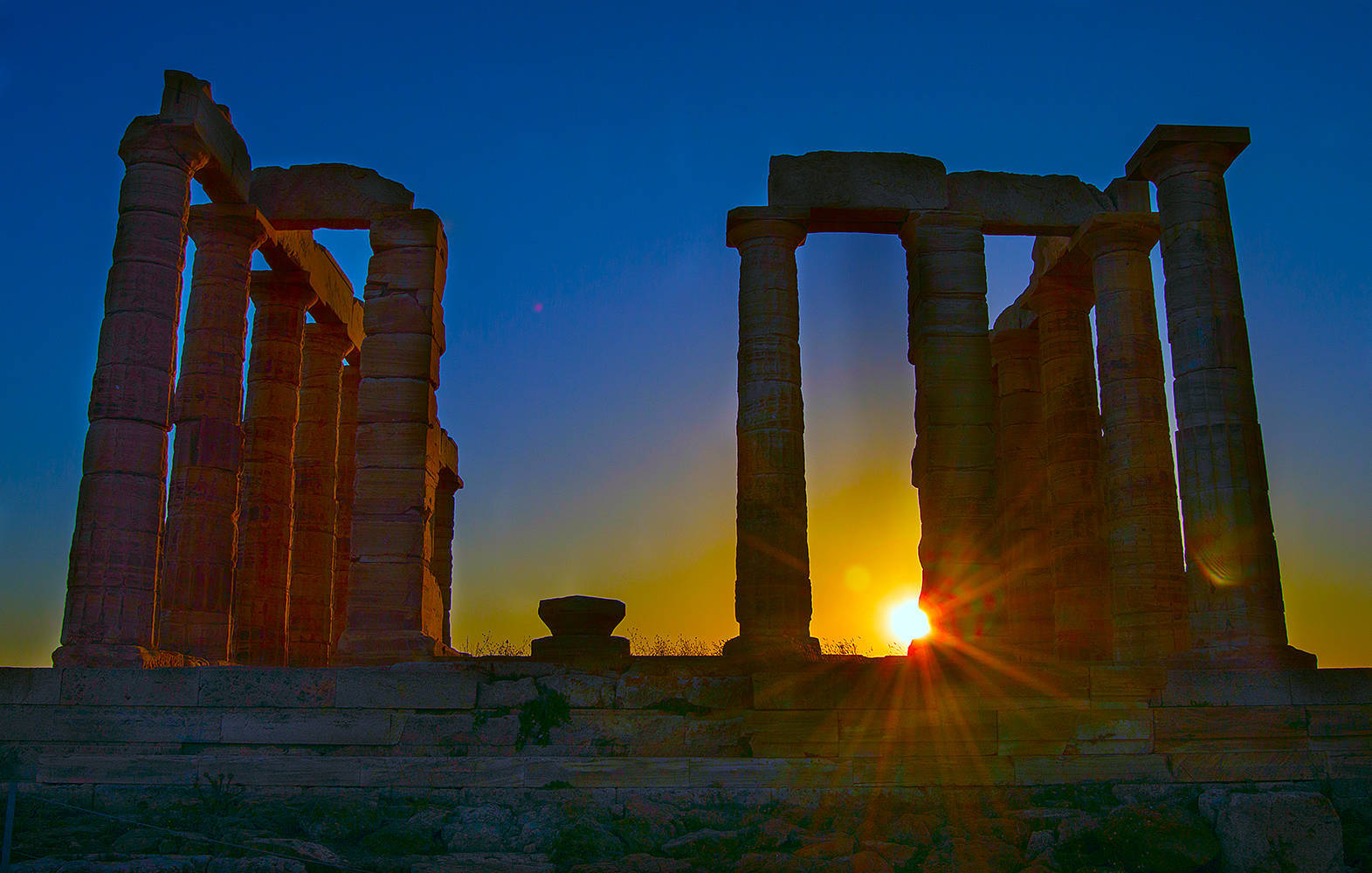 photo "Sunset at the Temple of Poseidón" tags: architecture, 