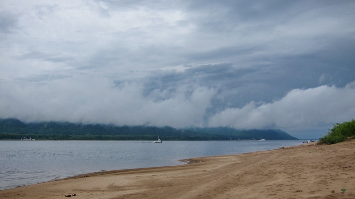 фото "Утренний туман" метки: пейзаж, вода, волга, облака