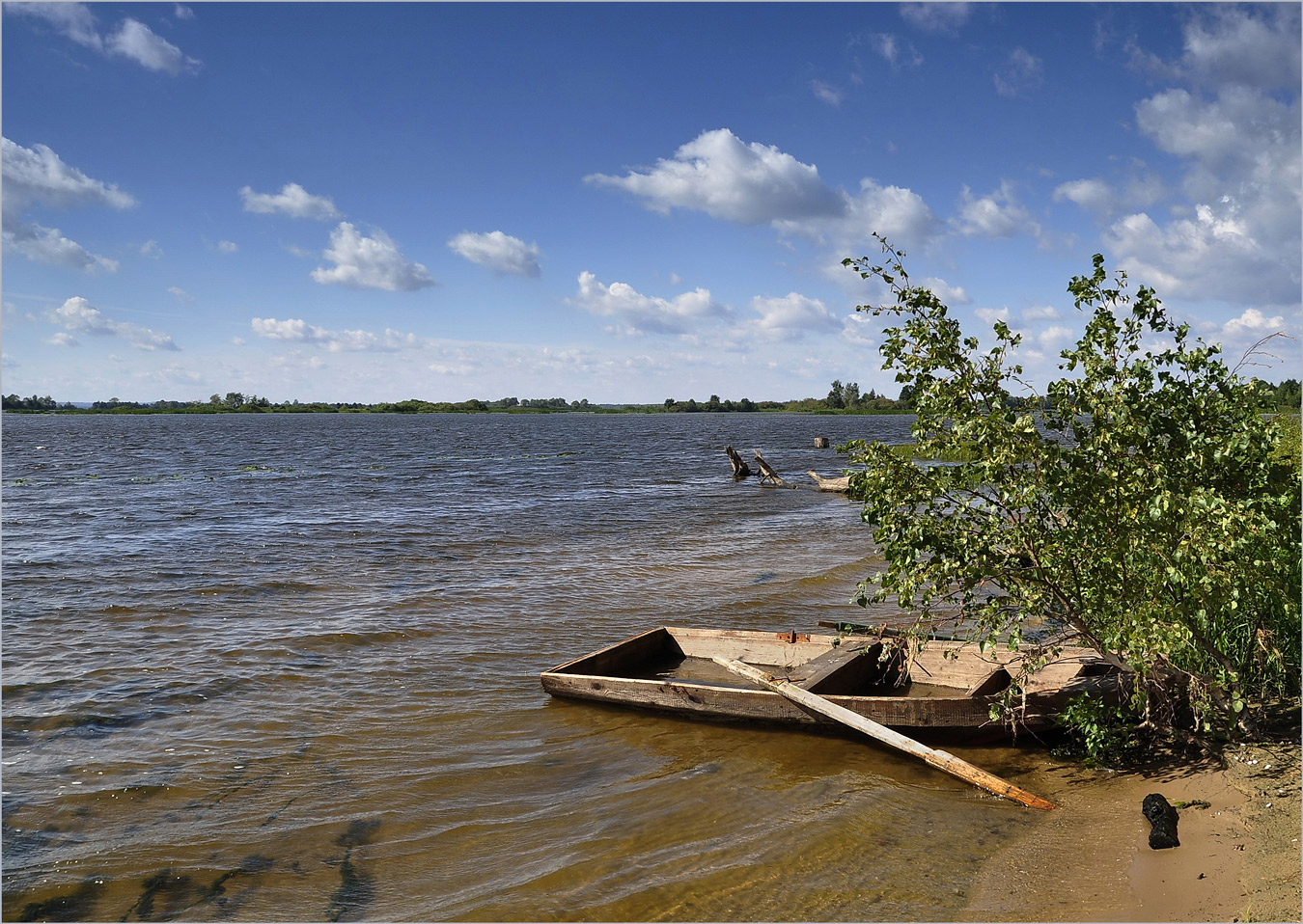 photo "***" tags: landscape, boat, river