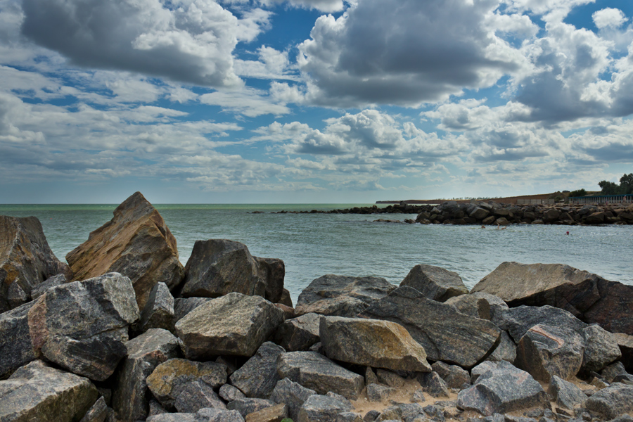 photo "***" tags: landscape, Ukraine, clouds, sea, sky, камни