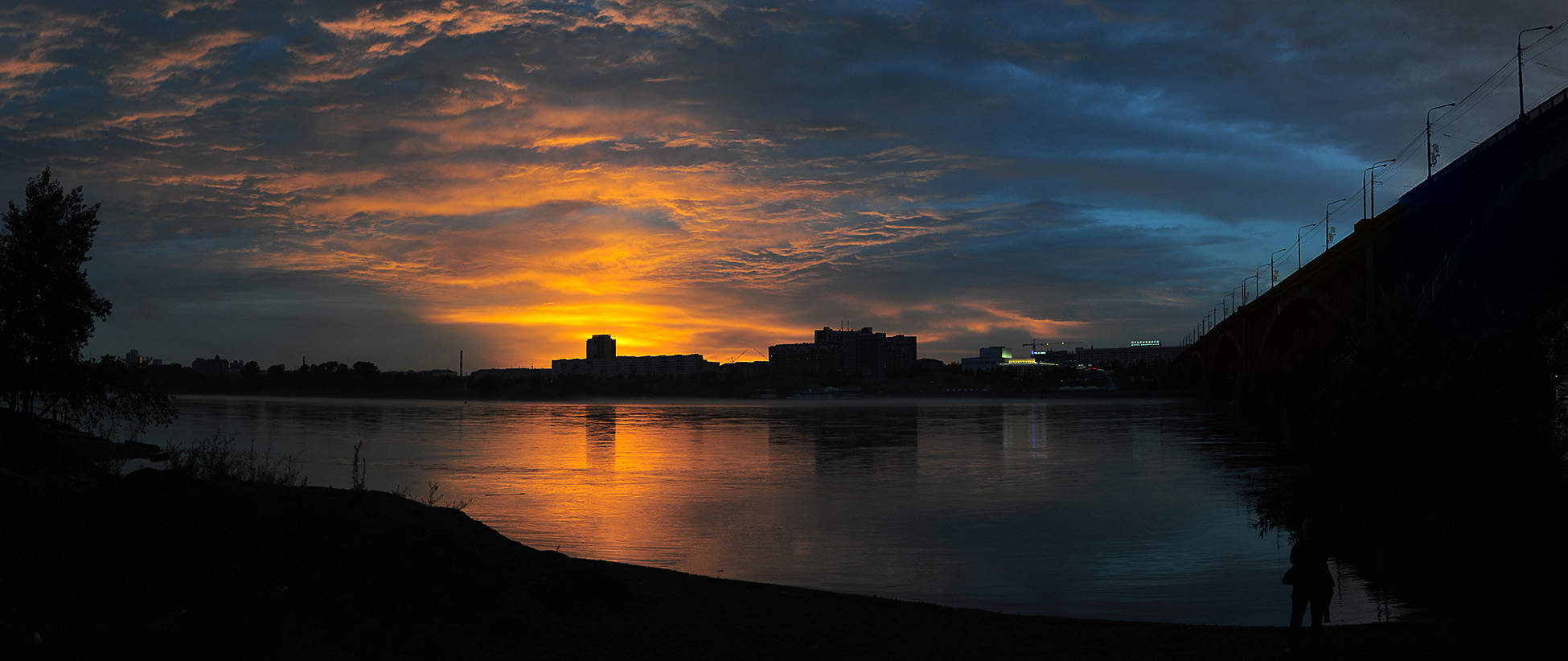 photo "Sunset. Krasnoyarsk" tags: landscape, city, panoramic, Asia, clouds, summer, sunset