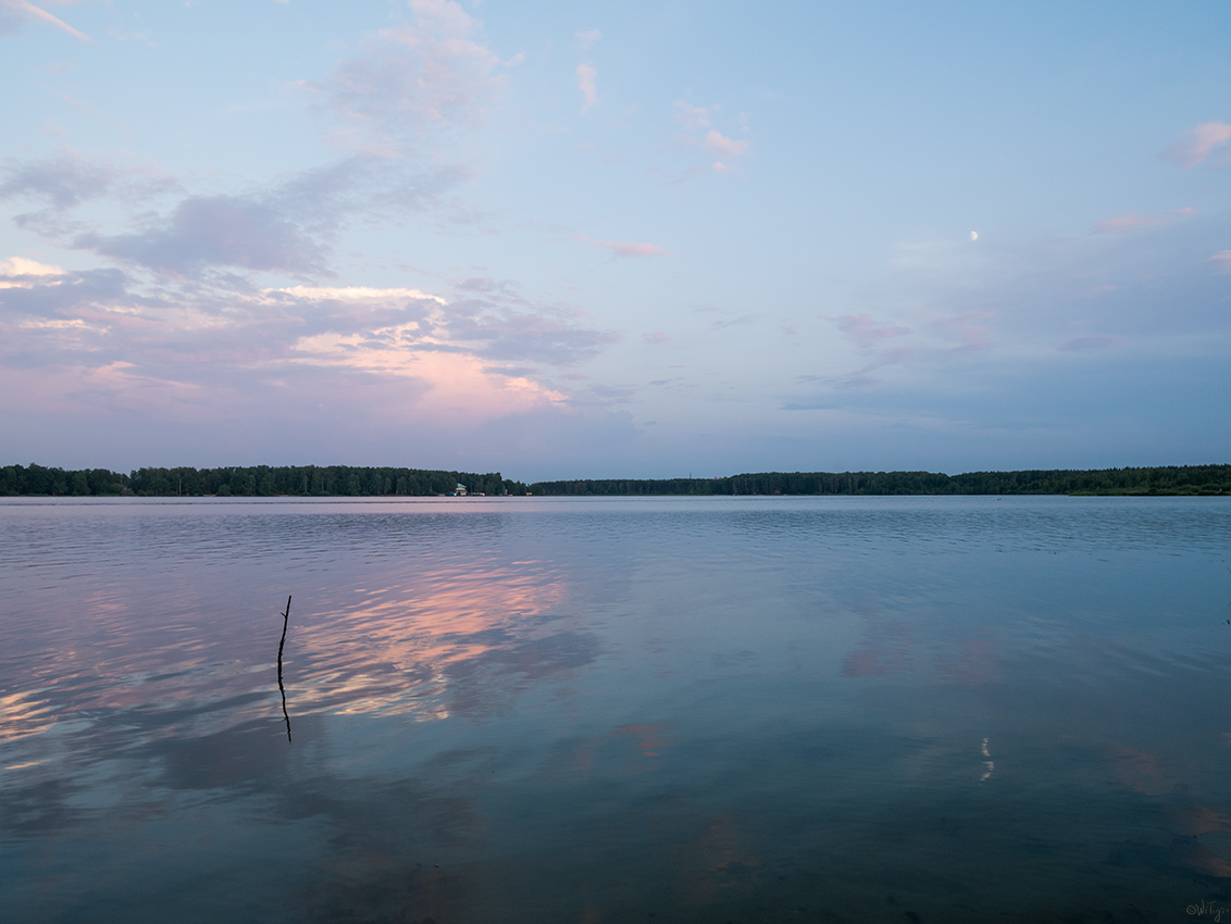 photo "***" tags: landscape, clouds, forest, lake, reflections, summer, sunset, water