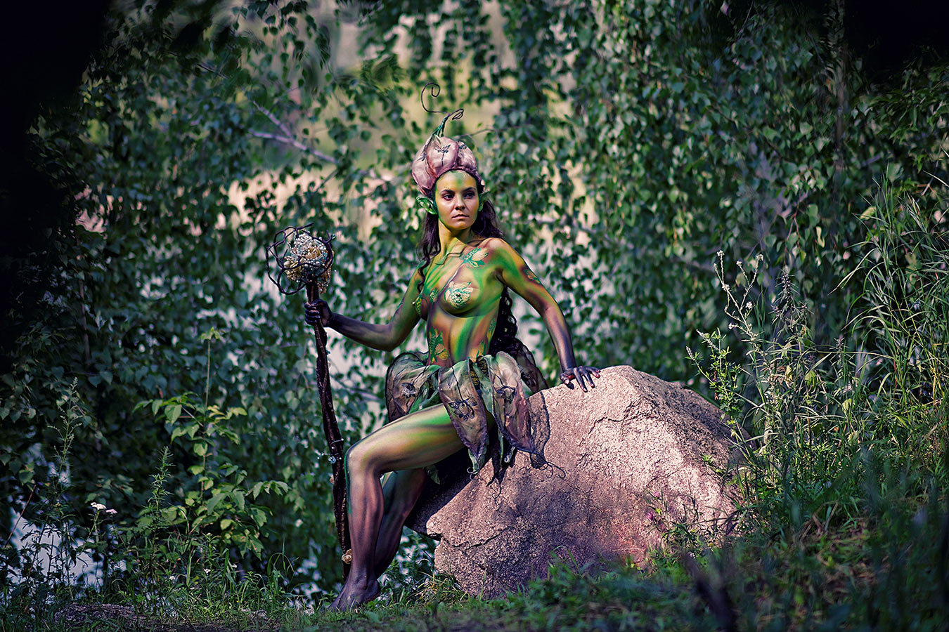 photo "The Wood Fairy" tags: nude, Бодиарт - Людмила Коршунова, бодиарт